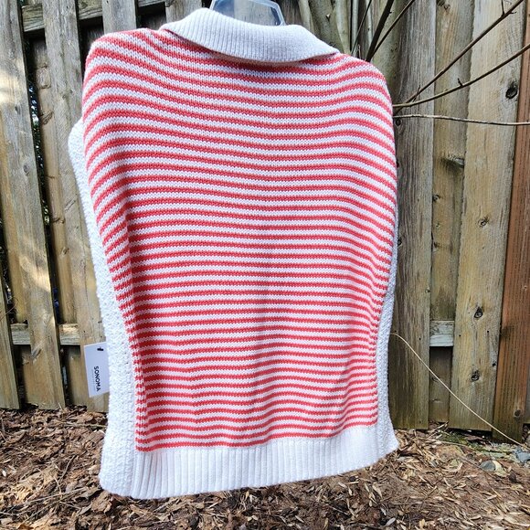 *NWT* XXL Sonoma Goods For Life Collared Sweater Vest Red & white - Picture 7 of 12
